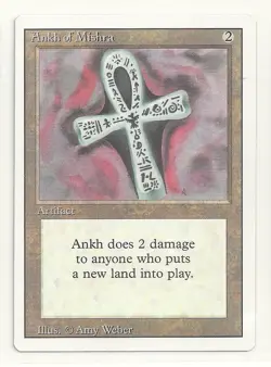 MTG REVISED 1x NM/M Ankh of Mishra Magic the Gathering Card Playing Land -2 Life - Image 1