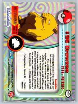 Drowzee #96 - Topps Blue Logo - TV Series 2 - Non Holo - POKEMON CARD - NM/M - Image 2