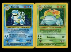 Blastoise 2/102 Base Set 1999 Venusaur 15/102 Holo Vintage Pokemon Card Lot WOTC - Image 1