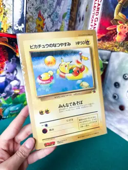 Pikachu Summer Vacation Jumbo Card Japanese CoroCoro Promo Nishida Pokemon Rare - Image 1