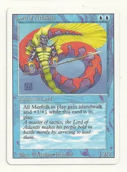 MTG REVISED: 1x NM/M Lord of Atlantis Magic the Gathering Card +1/+1 Island Walk - Image 1