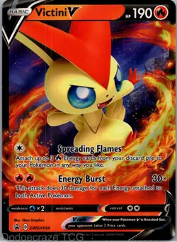 Victini V SWSH104 Promo SWSH Black Star Pokemon NM - Image 1