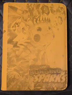 Pokemon Surging Sparks Set - Incomplete Custom Engraved Pikachu Binder READ Desc - Image 1