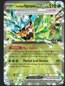 Pokemon TCG Teal Mask Ogerpon EX 025/167 Sv06 Twilight Masquerade Holo Card - Image 1