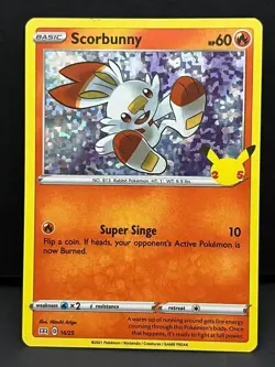 Scorbunny 016/025 Promo McDonald's 25th Anniversary Promos Pokemon Holo NM - Image 1