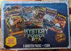 Pokemon Mystery Power BOX 5 Booster Packs 1 Coin 2023 728192547362 - Image 1