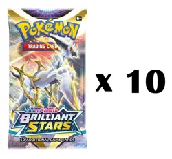 Lot Of 10 - Pokemon TCG Brilliant Stars Booster Packs - New Sealed Ships Fast - Image 1