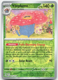 Vileplume 045/165 Rare 151 Pokemon Reverse Holo Near Mint - Image 1