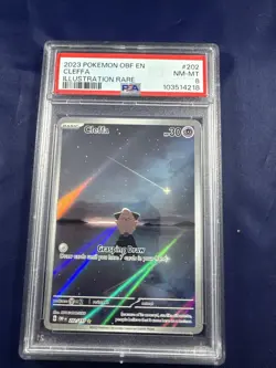 PSA 8 CLEFFA ILLUSTRATION RARE 202 POKEMON OBF EN OBSIDIAN FLAMES 2023 - Image 1
