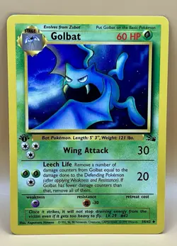 Golbat 34/62 – Fossil (1st Edition) - NM - 1999 WOTC Vintage Pokemon TCG - Image 1