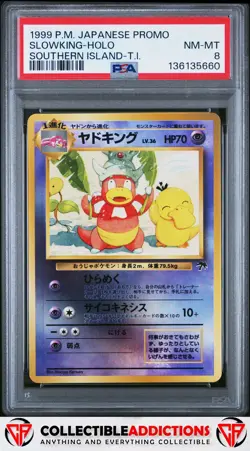 1999 Pokemon Japanese Promo Slowking Holo Southern Island-T.I. PSA 8 - Image 1
