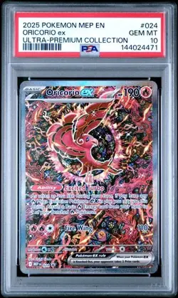 2025 POKEMON MEP EN-ME BLACK STAR PROMO 024 ORICORIO ex ULTRA-PREMIUM PSA 10 471 - Image 1
