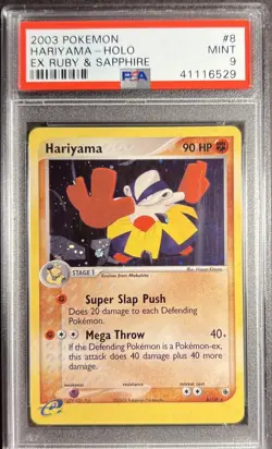 2003 Pokemon EX Ruby & Sapphire 8 Hariyama Holo PSA 9 - Image 1