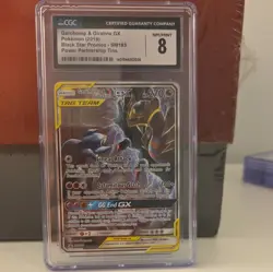 Pokemon 2019 Garchomp & Giratina GX SM193 Black Star Promo Full Art Holo CGC 8 - Image 1