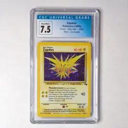 CGC 7.5 Zapdos 15/62 Holo Corrected Fossil WOTC Pokemon 1999 - Image 2