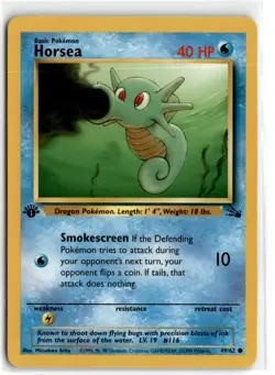 1999 POKEMON FOSSIL 1ST EDITION HORSEA #49/62 - Image 1