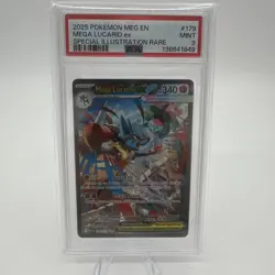 2025 POKEMON MEG EN -MEGA LUCARIO ex SPECIAL ILLUSTRATION RARE - MINT PSA 9 #179 - Image 1