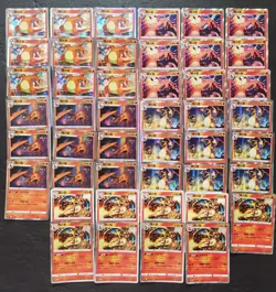 45 Lot Pokemon TCG S-Chinese with 5 different Charizard Holo SE58 - Image 1