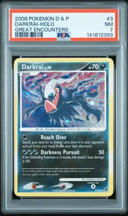 PSA 7 - DARKRAI #4 - 2008 POKEMON DIAMOND & PEARL GREAT ENCOUNTERS - HOLO - Image 1