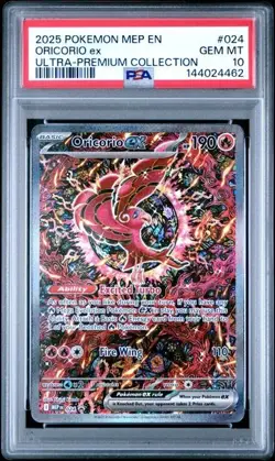 2025 POKEMON MEP EN-ME BLACK STAR PROMO 024 ORICORIO ex ULTRA-PREMIUM PSA 10 462 - Image 1