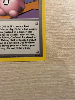 Pokemon TCG Clefairy Doll Base Set Trainer 70/102 Unlimited Rare NM Condition - Image 2