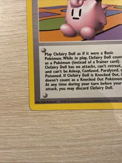 Pokemon TCG Clefairy Doll Base Set Trainer 70/102 Unlimited Rare NM Condition - Image 5