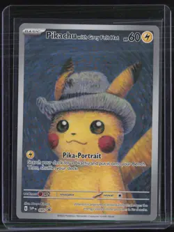 2023 Pokemon SVP EN Van Gogh Black Star Promo #085 Pikachu Grey Felt Hat #1 - Image 1