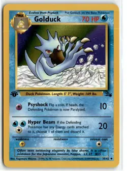 1999 POKEMON FOSSIL 1ST EDITION GOLDUCK #35/62 - Image 1