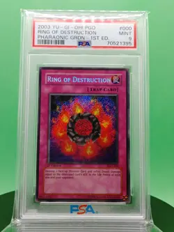 1st Edition PSA 9 Ring of Destruction PGD-000 Secret Rare 2003 English Yu-Gi-OH! - Image 1