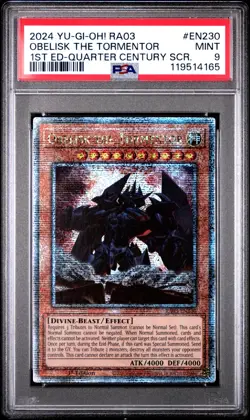 YU-GI-OH! RA03-QUARTER CENTURY BONANZA EN230 OBELISK 1STEDITION QCR PSA 9 - Image 1