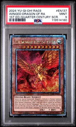 YU-GI-OH! RA03-QUARTER CENTURY BONANZA EN137 THE WINGED DRAGON EDITION QCR PSA 9 - Image 1