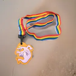 WDW Disney Pin Trading RAINBOW LANYARD With FIGMENT DANGLE Neck Lanyard - Image 1