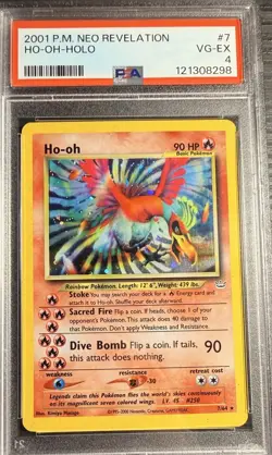 Pokemon Ho-oh Neo Revelation 07/64 Holo Rare PSA 4 Unlimited 2001 - Image 1