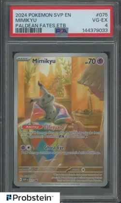 2024 POKEMON SVP EN-SV BLACK STAR PROMO #075 MIMIKYU PALDEAN FATES ETB PSA 4 - Image 1