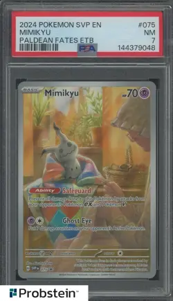 2024 POKEMON SVP EN-SV BLACK STAR PROMO #075 MIMIKYU PALDEAN FATES ETB PSA 7 - Image 1