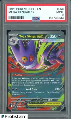 2025 Pokemon PFL EN Double Rare #056 Mega Gengar ex PSA 9 MINT - Image 1