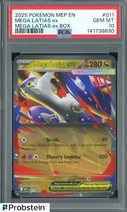 2025 Pokemon MEP EN BSP Mega Latias ex BOX #011 Mega Latias ex PSA 10 - Image 1