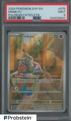 2024 POKEMON SVP EN-SV BLACK STAR PROMO #075 MIMIKYU PALDEAN FATES ETB PSA 9 - Image 1