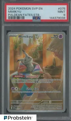 2024 POKEMON SVP EN-SV BLACK STAR PROMO #075 MIMIKYU PALDEAN FATES ETB PSA 9 - Image 1