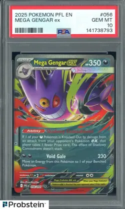 2025 Pokemon PFL EN Double Rare #056 Mega Gengar ex PSA 10 GEM MINT - Image 1