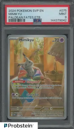 2024 POKEMON SVP EN-SV BLACK STAR PROMO #075 MIMIKYU PALDEAN FATES ETB PSA 9 - Image 1