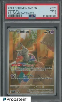 2024 POKEMON SVP EN-SV BLACK STAR PROMO #075 MIMIKYU PALDEAN FATES ETB PSA 9 - Image 1