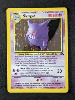 1999 Pokemon GENGAR #5/62 Fossil Unlimited Galaxy Star Holo Rare English - Image 1