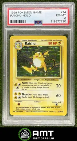 Raichu PSA 6 1999 Pokemon Set Holo #14/102 7730 - Image 1