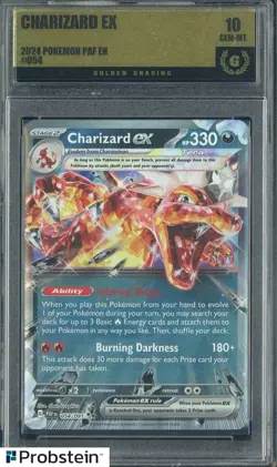 2024 Pokemon PAF EN Double Rare #054 Charizard EX Golden Grading 10 - Image 1
