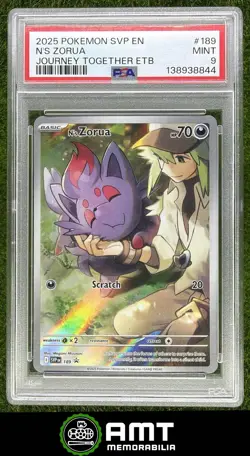 N's Zorua PSA 9 2023-25 Pokemon Scarlet Violet Black Star Promo Journey Together - Image 1
