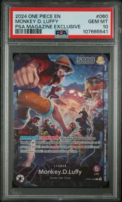 One Piece PSA Magazine Exclusive Promo Monkey D. Luffy #060 Leader Foil PSA 10 - Image 1