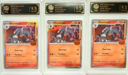 Graded Pokemon TCG TOC 9.5 GEM-MINT Houndoom 034/198 Holo 3-Card Set lot AB78 - Image 1