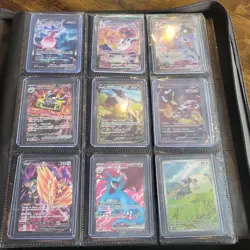 Pokemon 68 Card Binder Collection Lot Massive Rare Holos v gx ex vmax more look - Image 1