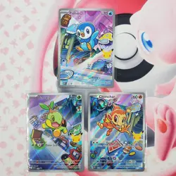 Piplup 042 + Chimchar 041 + Turtwig 040 - First Partner Pokemon Cards - #L258 - Image 1